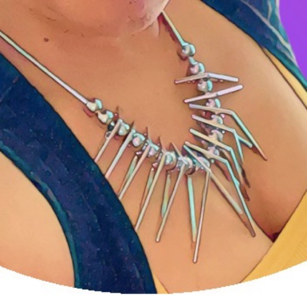 Silver Spike Necklace & Earrings